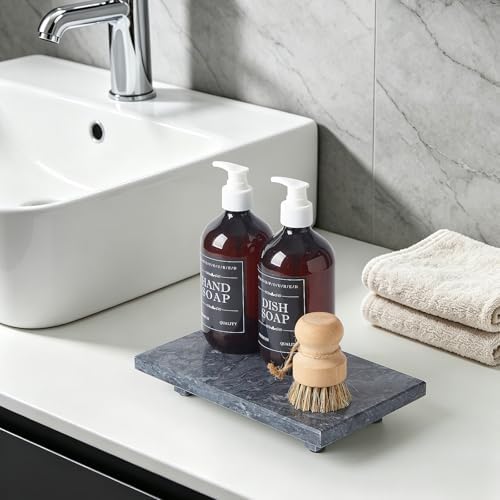 Natural Marble Tray Pedestal Stand – Soap & Jewelry Riser for Bathroom Counter, Kitchen Sink, Vanity Organizer, Decorative Stone Catchall for Perfume, Candles - Image 4