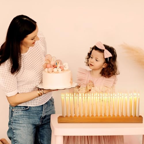 36 Inch Wooden Taper Candle Holder Long Candlestick Holders for Table Centerpiece Giant Wood Candlestick for Birthday Party Wedding Anniversary Party Decor Natural Wood Color - Image 4