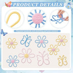 Wesiti 9 Pcs Boho Nursery Decor 3 Size Daisy Flower and Butterflies Woven Macrame Wall Hanging for Home Nursery Bedroom Dorm Wall Art(Classic Color) - Image 3