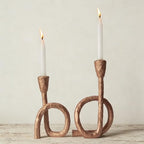 DN DECONATION Gold Twisted Candle Holders Set of 2 for Table Centerpiece by DNDECONATION