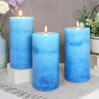 Pillar Candles Ocean Scented, Immeiscent Aromatherapy Candles, 60+ Hours Burn Long Lasting, Blue Mottled Layered Candles for Home Scented, SPA, Restaurant, Set of 3 - Image 4