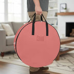 Peach Solid Round Storage Bag 24 Inch, Clothes Storage Container with Handles Heavy Duty Organizer for Comforter, Bedding & Holiday Wreaths - Image 2