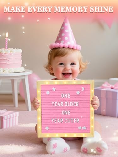 10"×10" Felt Letter Board with LED Lights & Stand, First Day of School Sign - Image 6
