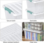 Zopnny 35 Qt Clear Stackable Storage Bins with Lids, 6-Pack - Image 3
