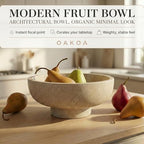 OAKOA Large Decorative Bowl - Stone Fruit Bowl - Stone Bowl Decorative - Image 2