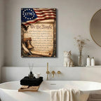 Ship Next Day - USA Flag and Constitution Canvas Wall Decor, Framed American Patriotic Art Print with Liberty Bell and Quill, Rustic Farmhouse Americana Painting, Made in USA - Image 4