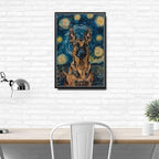 Metal Sign Vintage Tin Sign Belgian Malinois Starry Night Guardian Watchful Malinois in Sky for Home Security Spaces and Seasonal Displays Rustproof Aluminum 8×12 Inches with Metal Frame - Image 3