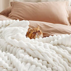 Bedsure Soft Cozy King Size Fleece Blankets for Bed Off White 108"x90" - Image 5