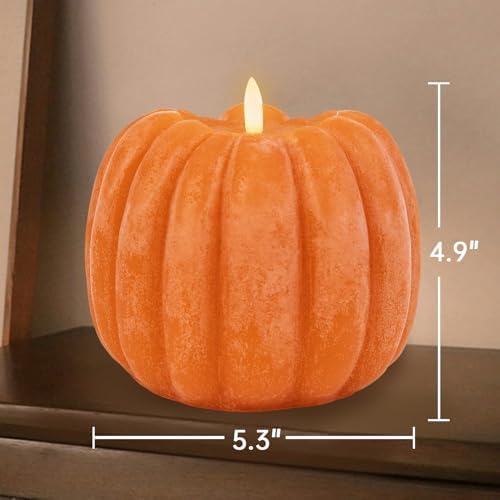 Fall Decorations for Home - Flickering Flameless Wax Pumpkin LED Candle - Image 5