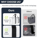 Moving Bags Heavy Duty Extra Large, Moving Boxes, Moving Supplies Essentials, Blue Storage Bins with Lids, Plastic Packing Totes, Storage Bags for Clothes with Handles & Zippers(White, 6 Pack) - Image 4