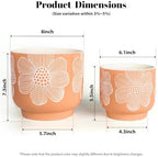 Ceramic Plant Pots, 8+6 Inch, 2 Pcs Indoor Planters with Drainage Holes - Image 6