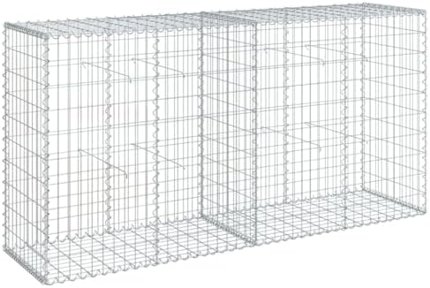 vidaXL Gabion Basket with Cover 78.7"x19.7"x39.4" Galvanized Iron by vidaXL