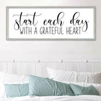 SRSZHIYUE Start Each Day With A Grateful Heart Sign, 40"×15", White - Image 3
