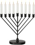 Vintiquewise 9-Branch Rambam-Style Hanukkah Menorah Mid-Century Modern Decorative Accent Traditional Celebration Display and Festive Lighting Centerpiece Ideal for Tables Mantels and Shelves, Black by Vintiquewise