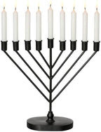 Vintiquewise 9-Branch Rambam-Style Hanukkah Menorah Mid-Century Modern Decorative Accent Traditional Celebration Display and Festive Lighting Centerpiece Ideal for Tables Mantels and Shelves, Black by Vintiquewise