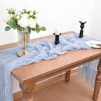 Blue Cheesecloth Table Runner Fall Wedding Birthday Party Decor 10 Pack - Image 5