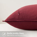 MIULEE Decorative Linen Pillow Covers 26x26 Inch Christmas Burgundy Red - Image 5