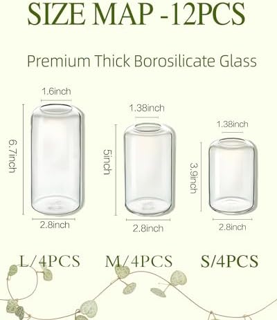 ZENS Bud Vases in Bulk Set of 12, Modern Small Glass Vases for Flower Clear Bud Vases for Wedding Centerpiece, Blown Thicker Small Vase for Flowers, Wedding Party Decorative, Home Bathroom Decor - Image 5