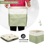meekoo 8 Pack Fabric Storage Bins Baskets, 12 x 12 x 12 in, Green White - Image 4