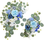 Odouzy Pack of 2 Wedding Arch, Artificial Flowers, Wedding Decor，Flower Garland Be Suited to Banquet, Party, Reception Entrance Welcome Sign and Background Decoration (Blue) by Odouzy