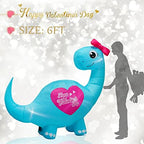6FT Tall Valentine's Day Inflatables Cute Dinosaur with Sweet Heart, Blow Up Valentine's Day Dino Outdoor Decoration Built-in 4 LED Lights for Wedding Propose Indoor Yard Party Supplies - Image 2