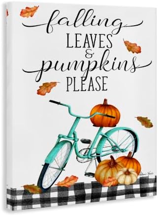 Fall Leaves Pumpkin Bicycle, 30 x 40 Inch Canvas Wall Art - Image 2