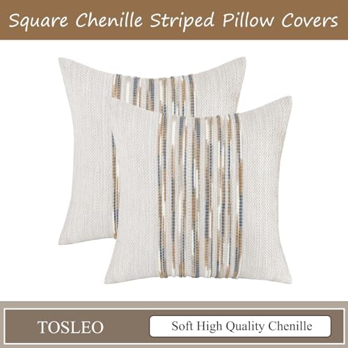 Boho Throw Pillow Covers 18x18 Set of 2 Yellow Blue - Image 5