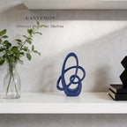 Modern Blue Knots Decor - 8.6" Resin Blue Knot Statue, Abstract Navy Art Sculpture Home Decor for Living Room, Coffee Table, Shelves, Entryway, Office Tabletop Accent, Decorative Knick Knacks Gift - Image 3