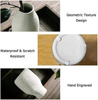 Ceramic Vases for Home Decor - Matte White Textured Vase Set of 3, Decorative Vases for Flowers, Pampas Grass Arrangement, Table Centerpieces, Office and Living Room Boho Decor - Image 4
