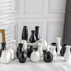 Tanvecle Ceramic Bud Vase Set of 10, Black Small Flower Vases for Decor - Image 7