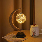 Iron Night Light, Magic Star Moon Light, LED Decorative Light for Parties, Weddings, bedrooms and Many Other Occasions, USB Port, 11 x 6 x 6 inches（Round Ball Warm） - Image 3