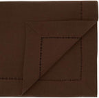 SARO LIFESTYLE Classic Hemstitch Table Runner - Elegant Everyday Table Runner with Textured Fabric and Hemstitched Border for Dining Tables and Formal Entertaining, 16"x120", Chocolate - Image 2