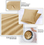 Nestl Throw Euro Pillow Covers, Cozy Velvet Decorative Pillow Covers 26 x 26 Inches, Soft Solid Couch Pillow Case for Sofa, Bed and Car, Set of 2 - Camel Gold - Image 3