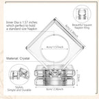 Set of 12 Crystal Glass Napkin Rings Clear Napkin Holder, 2.3 Inch - Image 4