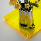 ATZYmolin 16"x12" Large Acrylic Serving Tray, Vanity Platter, Neon Yellow - Image 5