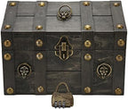 TeamSky Vintage Gray Wooden Storage Box with Lock, Jewelry Chest by Teamsky