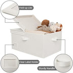 GRANNY SAYS Extra Large Storage Bins with Lids, Closet Bins, Ivory - Image 6