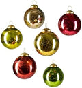 Serene Spaces Living Red, Green, and Gold Christmas Tree Ornaments for Xmas Decorating, Decorative Ball Ornaments for Holiday Décor, 4" Tall X 3" Diameter, Pack of 6 by SereneSpacesLiving