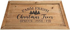 Glitzhome 26" L Natural Wooden Trapezoid Tree Collar, Rustic Christmas Trees Stand Cover Fresh Tree Ring for Home Festive Party Decor - Image 6