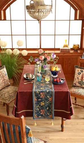 Patdrea Designer Vintage French Velvet Table Runner,12"X118"-Herbert C - Image 7