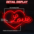 Heart Love Neon Sign, Romantic Gift for Lover, Love LED Light - Image 5