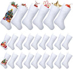 24 Pack Christmas Sublimation Non-woven Stockings 18 Inch Xmas Stockings by Unknown
