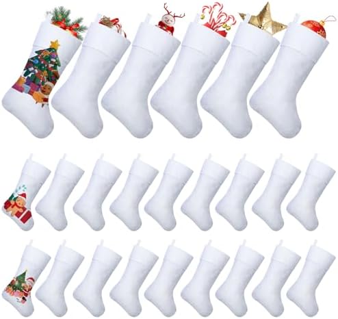 24 Pack Christmas Sublimation Non-woven Stockings 18 Inch Xmas Stockings by Unknown