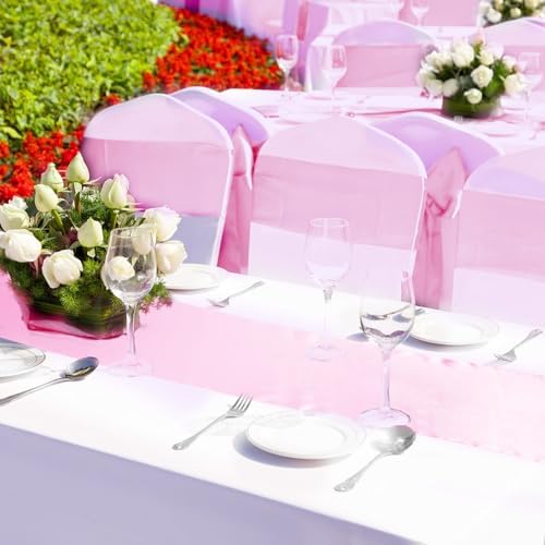 Bencailor 24 Pcs Blush Pink Satin Table Runners Bulk, 12 x 108 Inch - Image 6
