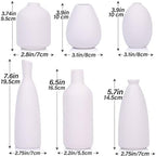 White Ceramic Vase Set of 6, Modern Boho Vases for Dry Flowers, Small White Vases for Decor, White Small Vases for Centerpieces in Bulk, Mini Small Flower Vases for Wedding Home Table Party Decor - Image 2
