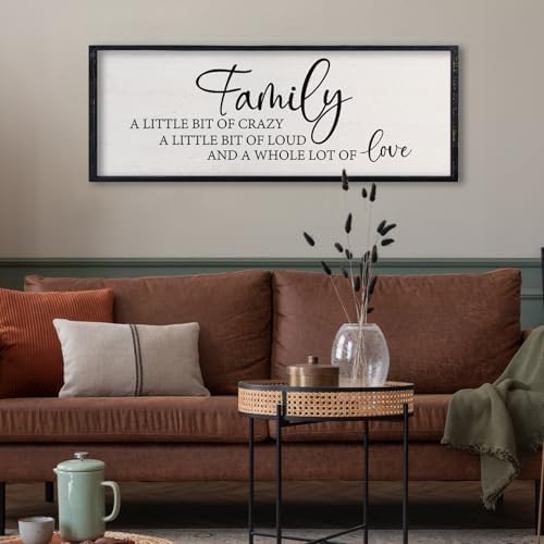 comurdyo Family A Little Bit Of Crazy A Little Bit Loud Sign 32"×12" Black - Image 3