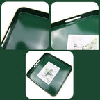 Green Square Decorative Tray with Handles, 13"*13" Versatile Serving Tray for Coffee Table, Ottoman, Ideal for Serving, Displaying, Organizing - Image 4