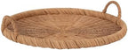 Kate and Laurel Cormont Modern Round Woven Rattan Tray with Handles; 23 Inch Diameter; Natural Rattan; Decorative Circle Boho Tray for Use as Versatile Ottoman Tray or Serving Platter by KateandLaurel