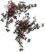 Ling's moment 2 Pack Black Floral Garland Wedding Arch Flowers by LingsMoment