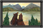 Studio M Bearfoots Standard 18 x 30 Inch Recycled Rubber with Non-Slip Backing All Weather Indoor Outdoor Decorative Interchangeable Doormat Insert Green and Brown Sunset Bears - Image 4